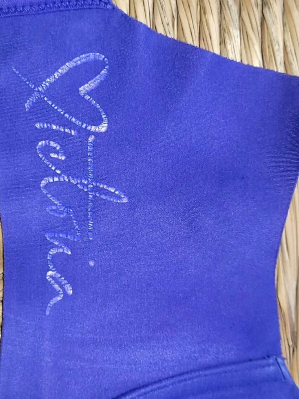 Victoria's Secret Blue Nylon Spandex Bra 34D with Heart Charm